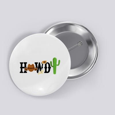 Howdy Cactus Country Button