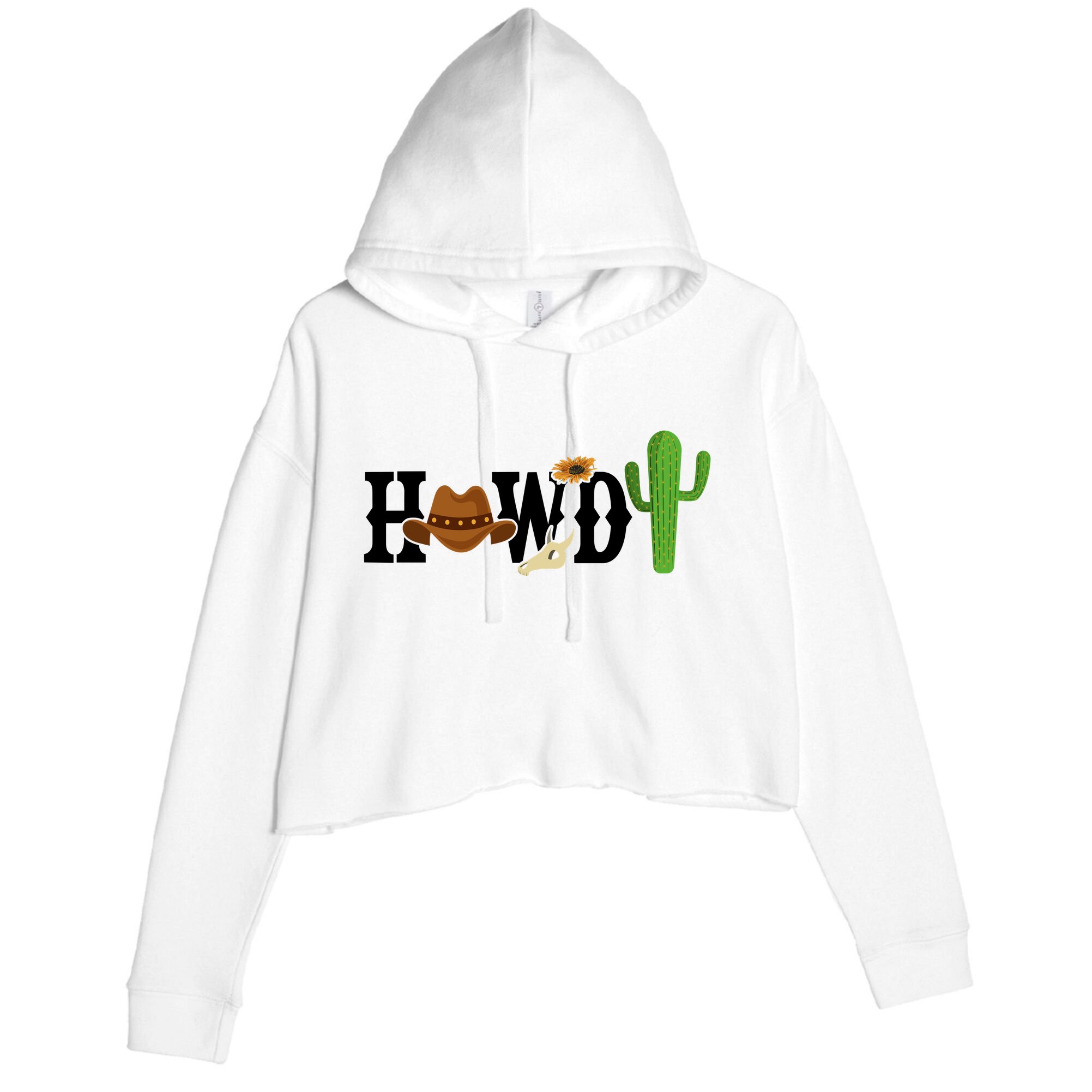 Howdy Cactus Country Crop Fleece Hoodie