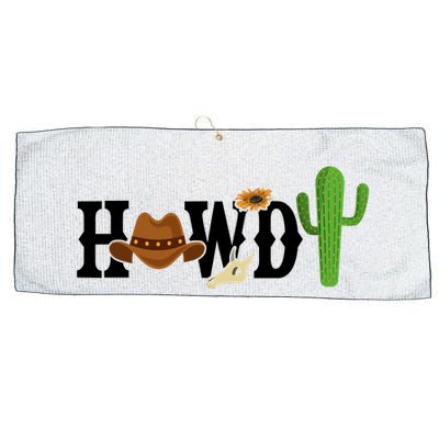 Howdy Cactus Country Large Microfiber Waffle Golf Towel
