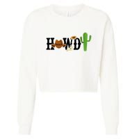 Howdy Cactus Country Cropped Pullover Crew