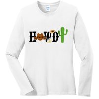 Howdy Cactus Country Ladies Long Sleeve Shirt
