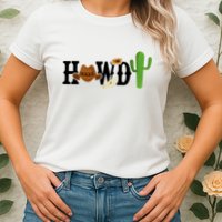 Howdy Cactus Country Womens T-Shirt