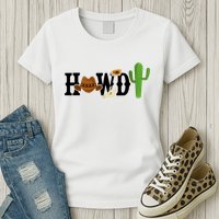 Howdy Cactus Country Womens T-Shirt