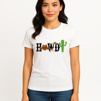 Howdy Cactus Country Womens T-Shirt