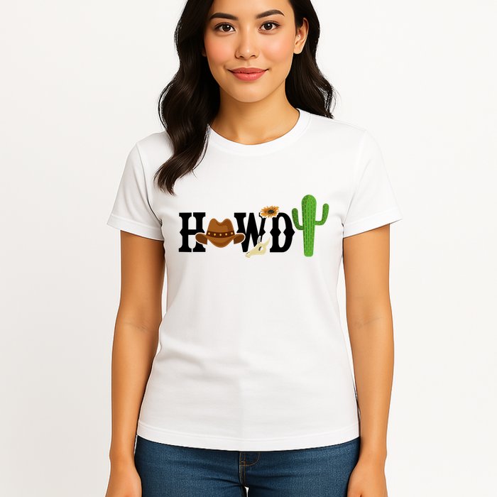 Howdy Cactus Country Womens T-Shirt