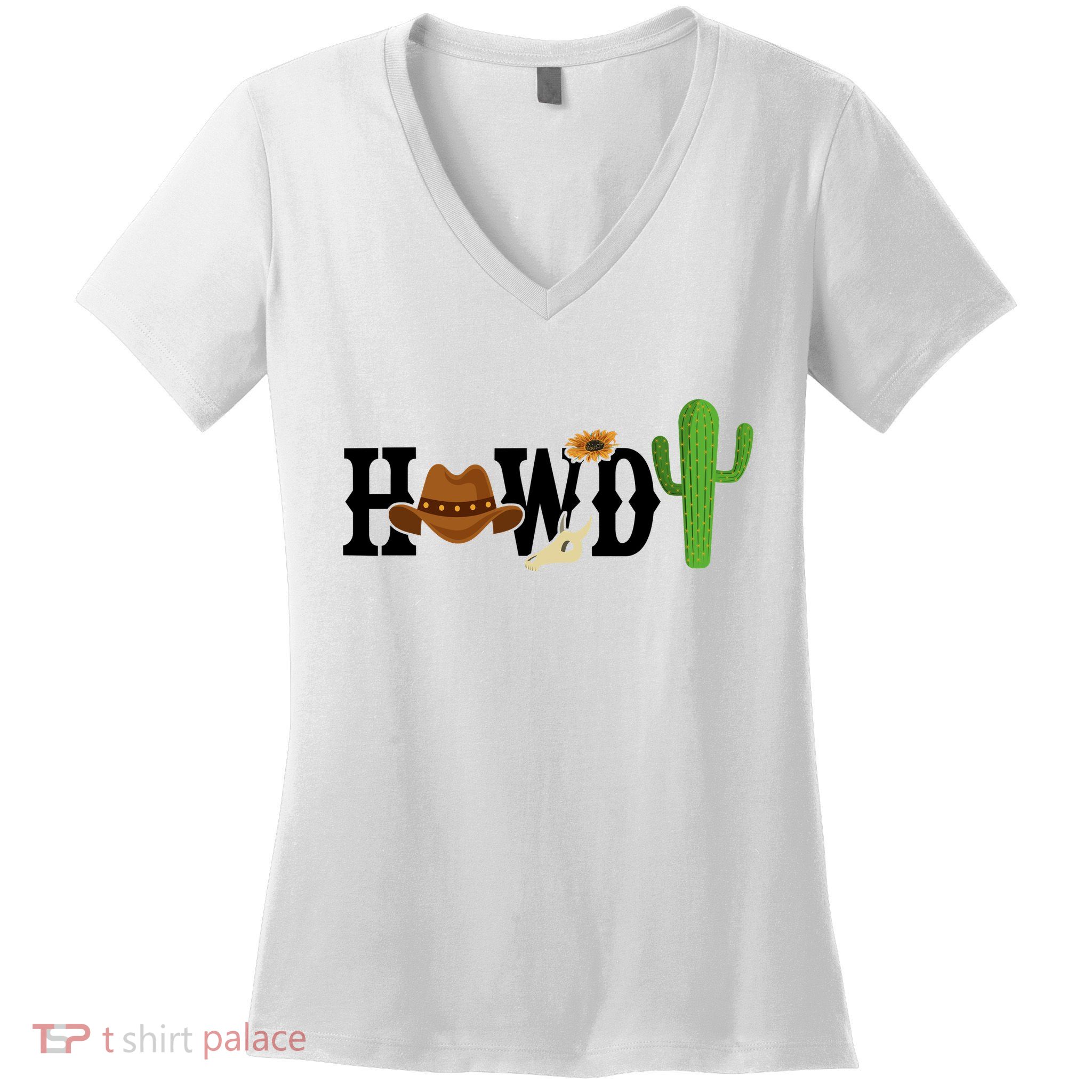 Howdy Cactus Country Women's V-Neck T-Shirt