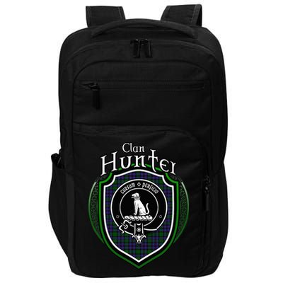 Hunter Clan Crest Scottish Clan Hunter Family Crest Badge Impact Tech Backpack