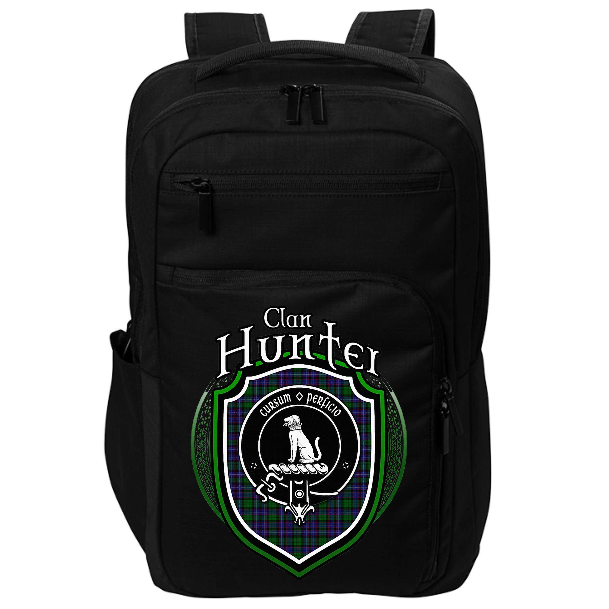 Hunter Clan Crest Scottish Clan Hunter Family Crest Badge Impact Tech Backpack