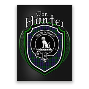 Hunter Clan Crest Scottish Clan Hunter Family Crest Badge Poster