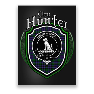 Hunter Clan Crest Scottish Clan Hunter Family Crest Badge Poster