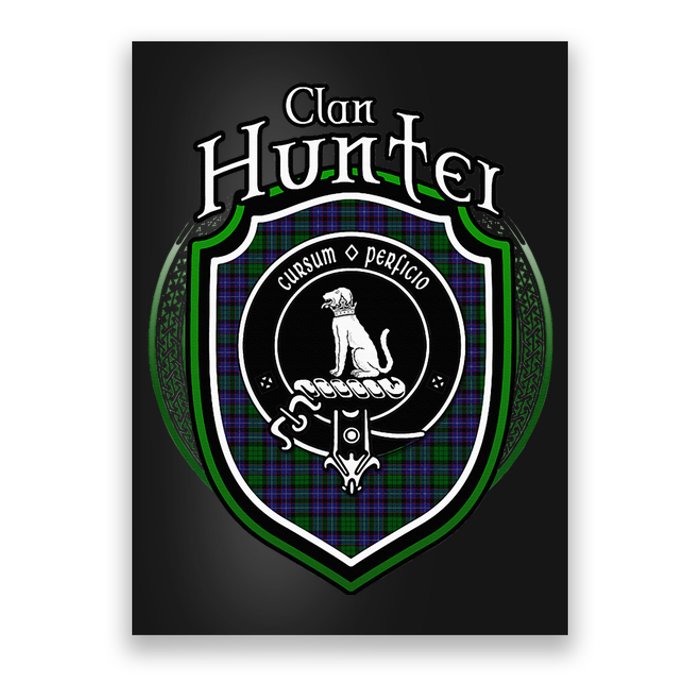 Hunter Clan Crest Scottish Clan Hunter Family Crest Badge Poster