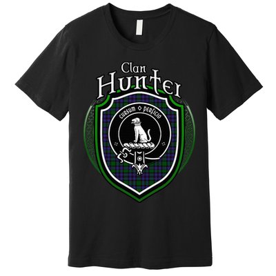 Hunter Clan Crest Scottish Clan Hunter Family Crest Badge Premium T-Shirt