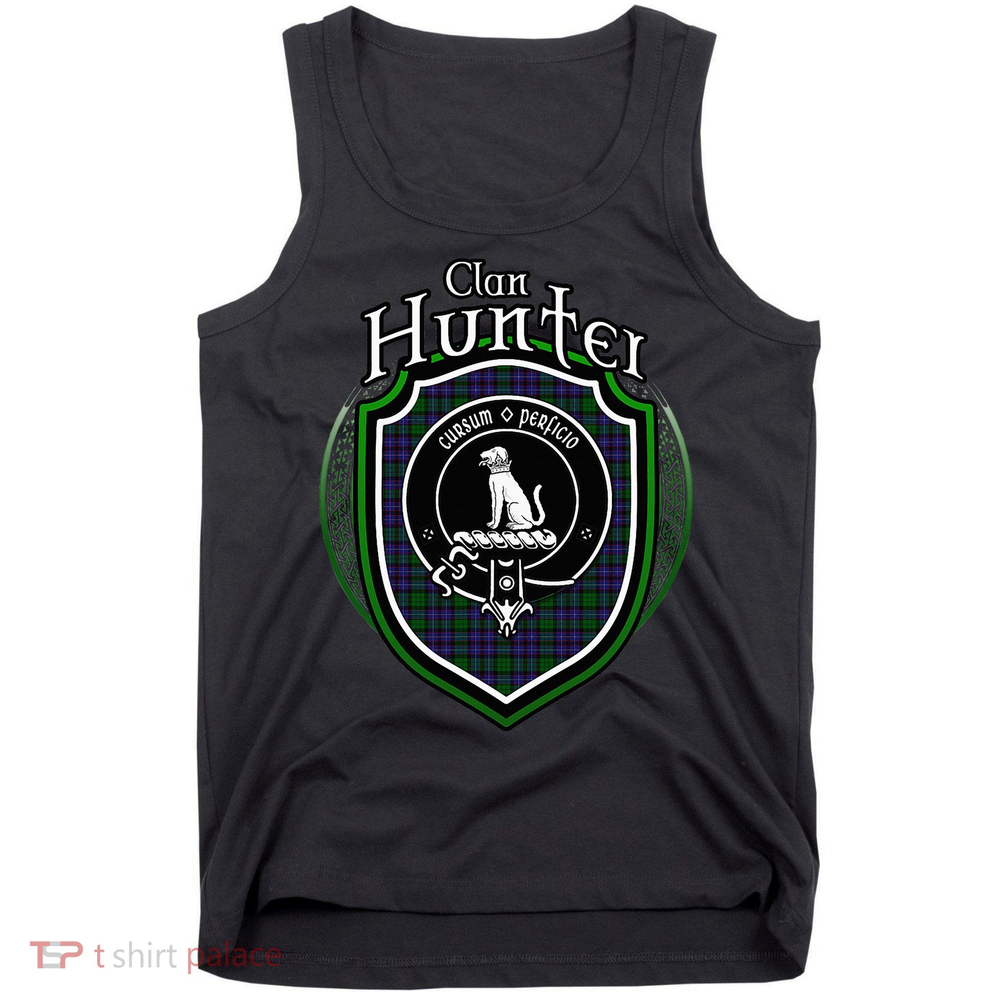 Hunter Clan Crest Scottish Clan Hunter Family Crest Badge Tank Top