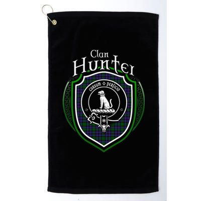 Hunter Clan Crest Scottish Clan Hunter Family Crest Badge Platinum Collection Golf Towel