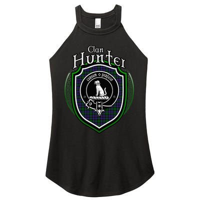 Hunter Clan Crest Scottish Clan Hunter Family Crest Badge Women's Perfect Tri Rocker Tank