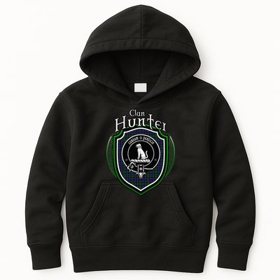 Hunter Clan Crest Scottish Clan Hunter Family Crest Badge Kids Hoodie