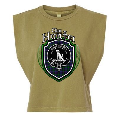 Hunter Clan Crest Scottish Clan Hunter Family Crest Badge Garment-Dyed Women's Muscle Tee