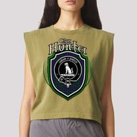 Hunter Clan Crest Scottish Clan Hunter Family Crest Badge Garment-Dyed Women's Muscle Tee