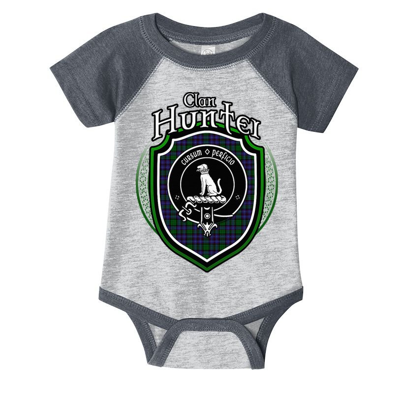 Hunter Clan Crest Scottish Clan Hunter Family Crest Badge Infant Baby Jersey Bodysuit