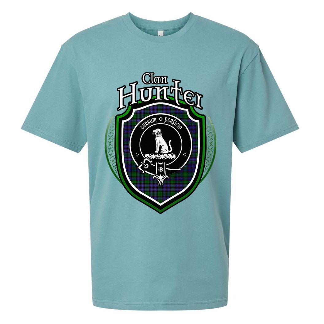Hunter Clan Crest Scottish Clan Hunter Family Crest Badge Sueded Cloud Jersey T-Shirt