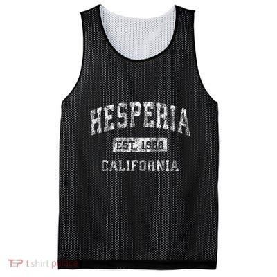 Hesperia California Ca Vintage Established Mesh Reversible Basketball Jersey Tank