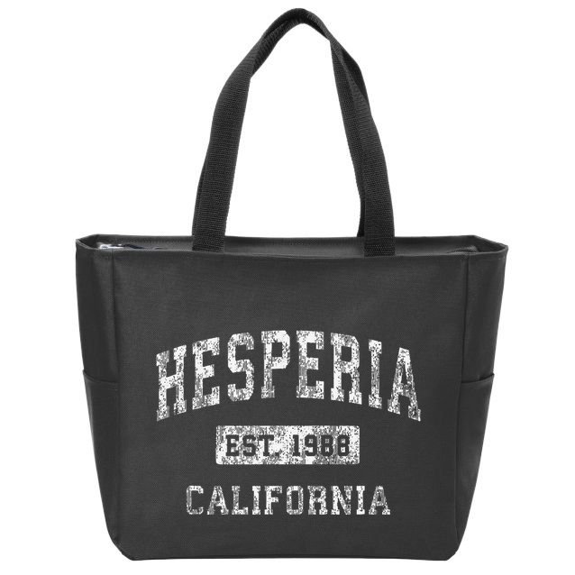 Hesperia California Ca Vintage Established Zip Tote Bag