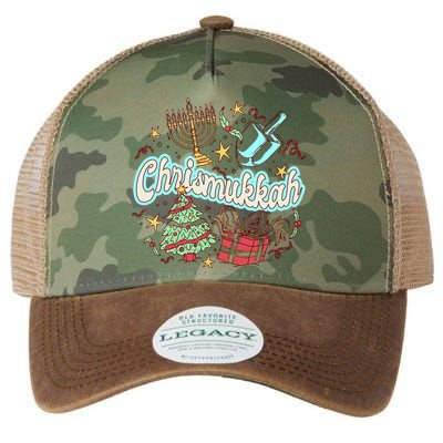 Hanukkah & Christmas Chrismukkah Funny Tree Presents Legacy Tie Dye Trucker Hat
