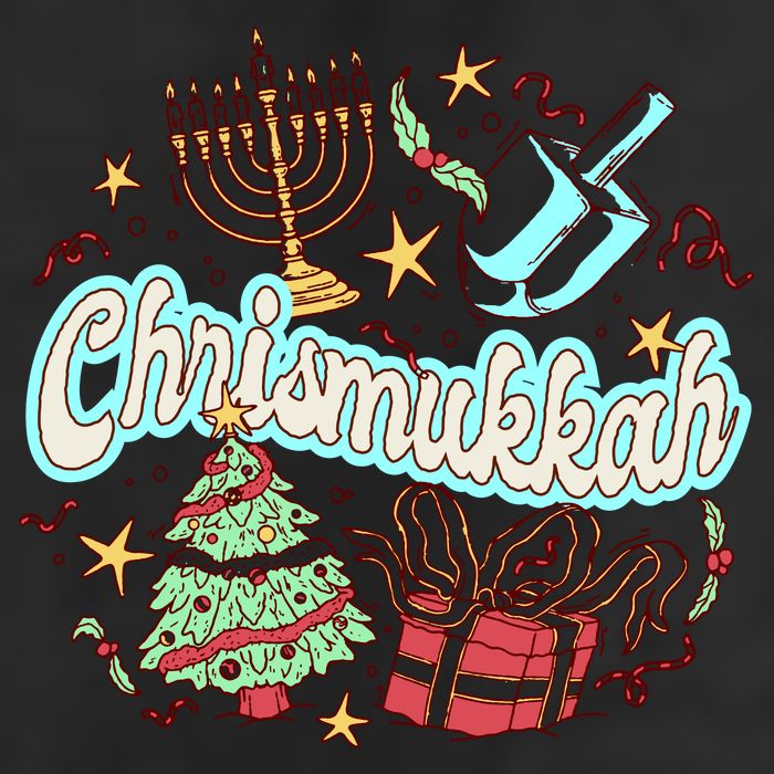 Hanukkah & Christmas Chrismukkah Funny Tree Presents 7 Panel Mesh Trucker Snapback Hat