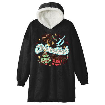 Hanukkah & Christmas Chrismukkah Funny Tree Presents Hooded Wearable Blanket