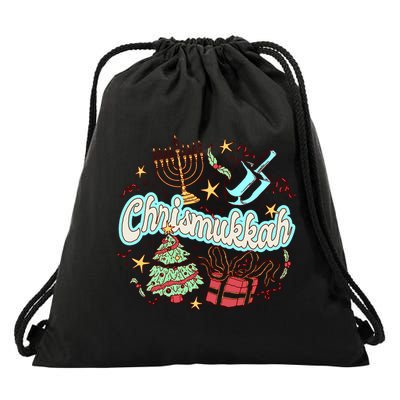Hanukkah & Christmas Chrismukkah Funny Tree Presents Drawstring Bag