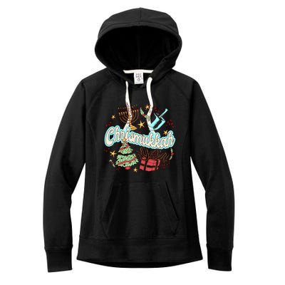 Hanukkah & Christmas Chrismukkah Funny Tree Presents Women's Fleece Hoodie