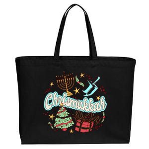 Hanukkah & Christmas Chrismukkah Funny Tree Presents Cotton Canvas Jumbo Tote