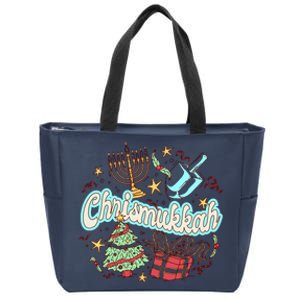 Hanukkah & Christmas Chrismukkah Funny Tree Presents Zip Tote Bag