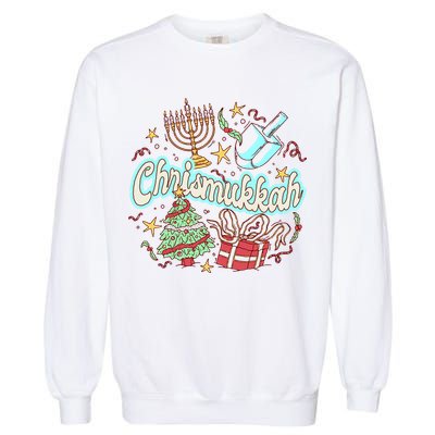 Hanukkah & Christmas Chrismukkah Funny Tree Presents Garment-Dyed Sweatshirt