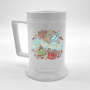 Hanukkah & Christmas Chrismukkah Funny Tree Presents Beer Stein