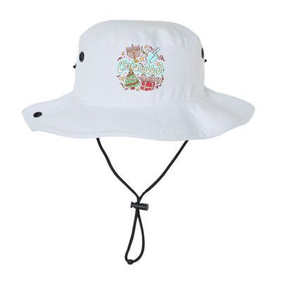 Hanukkah & Christmas Chrismukkah Funny Tree Presents Bucket Hat