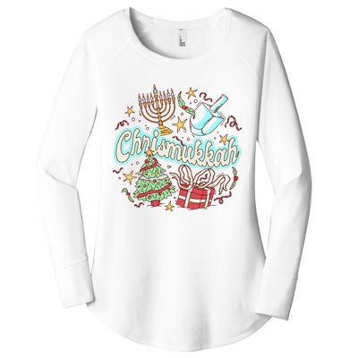 Hanukkah & Christmas Chrismukkah Funny Tree Presents Women's Perfect Tri Tunic Long Sleeve Shirt