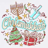 Hanukkah & Christmas Chrismukkah Funny Tree Presents Flatbill Hat