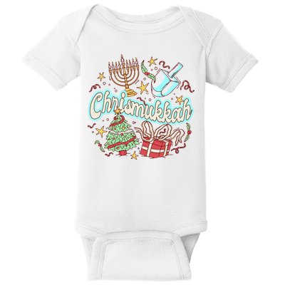 Hanukkah & Christmas Chrismukkah Funny Tree Presents Baby Bodysuit