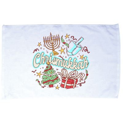 Hanukkah & Christmas Chrismukkah Funny Tree Presents Microfiber Hand Towel