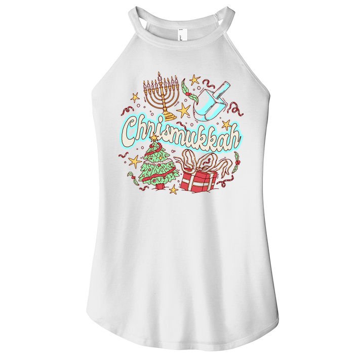 Hanukkah & Christmas Chrismukkah Funny Tree Presents Women's Perfect Tri Rocker Tank