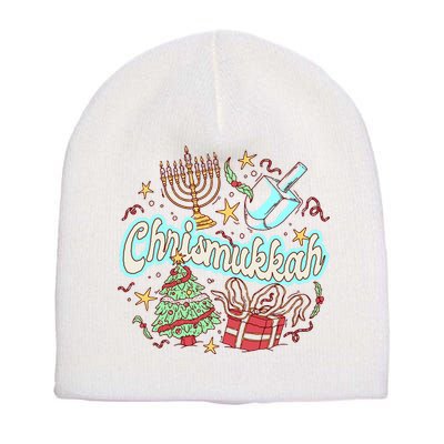 Hanukkah & Christmas Chrismukkah Funny Tree Presents Short Acrylic Beanie