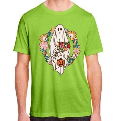 Halloween Creepy Cute Boho Flower Ghost Adult ChromaSoft Performance T-Shirt