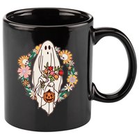 Halloween Creepy Cute Boho Flower Ghost 11oz C Handle Ceramic Mug