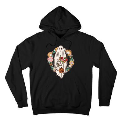 Halloween Creepy Cute Boho Flower Ghost Tall Hoodie
