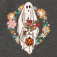 Halloween Creepy Cute Boho Flower Ghost Vector Backpack