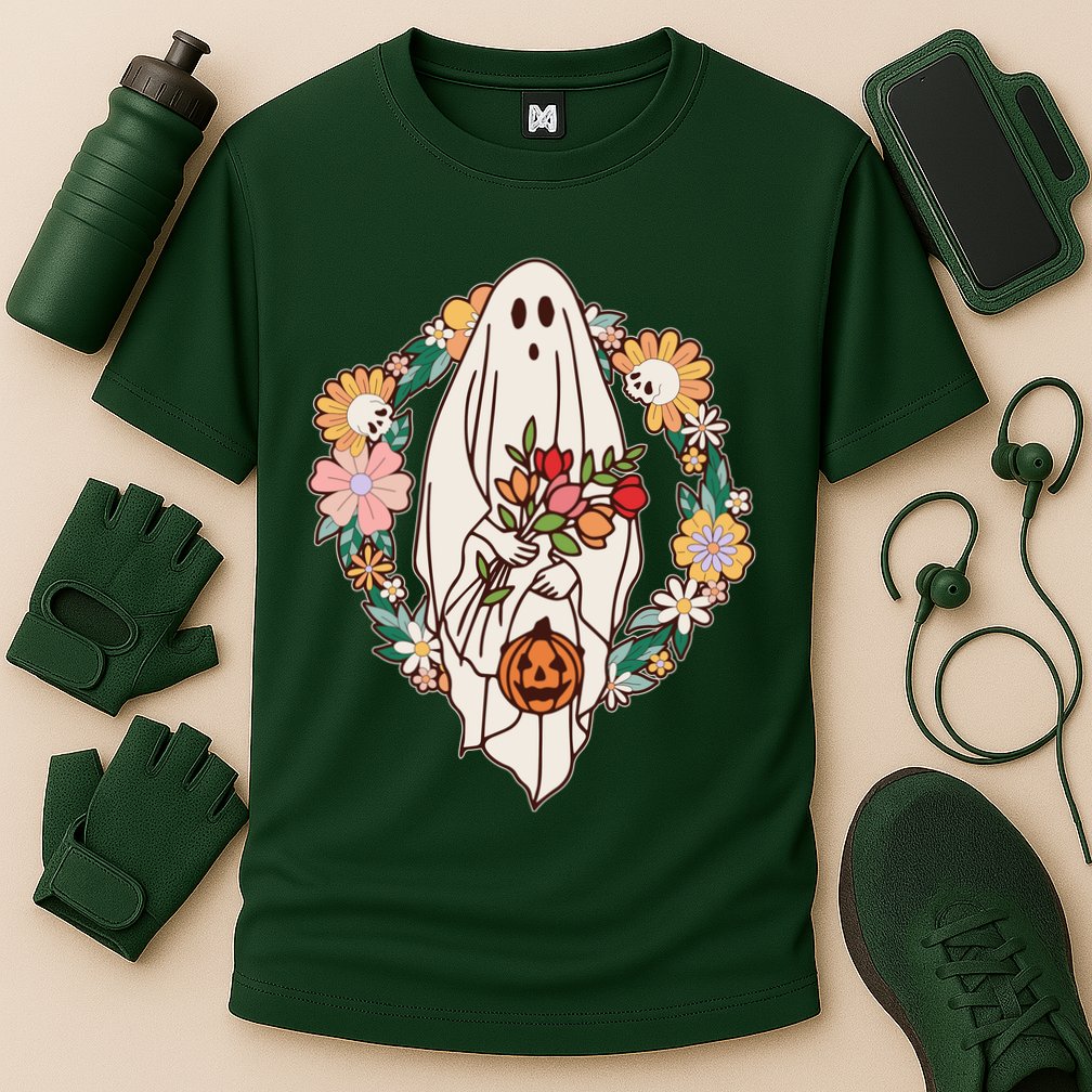 Halloween Creepy Cute Boho Flower Ghost Performance Shirt