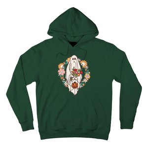 Halloween Creepy Cute Boho Flower Ghost Hoodie