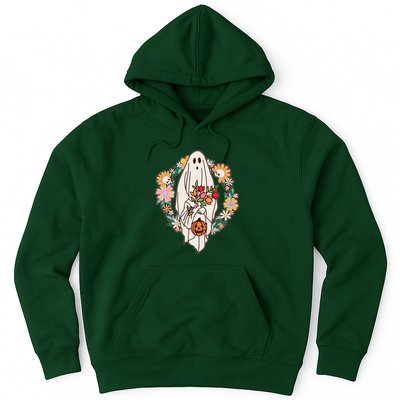 Halloween Creepy Cute Boho Flower Ghost Hoodie
