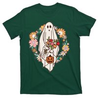 Halloween Creepy Cute Boho Flower Ghost T-Shirt